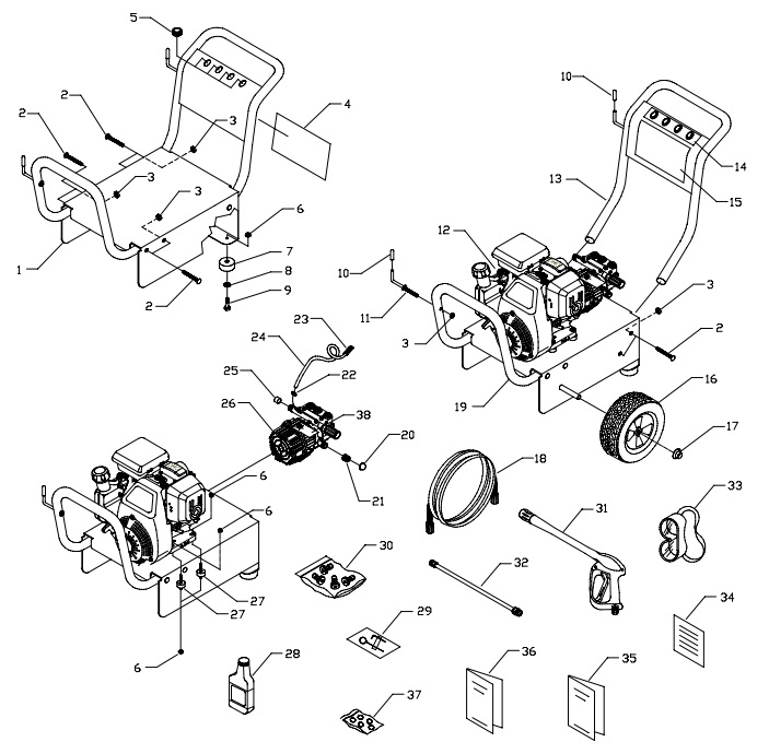 GENERAC 1294-0 parts breakdown